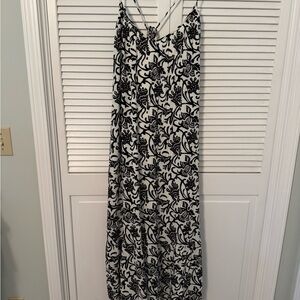 Ann Taylor LOFT Black and White Floral Dress